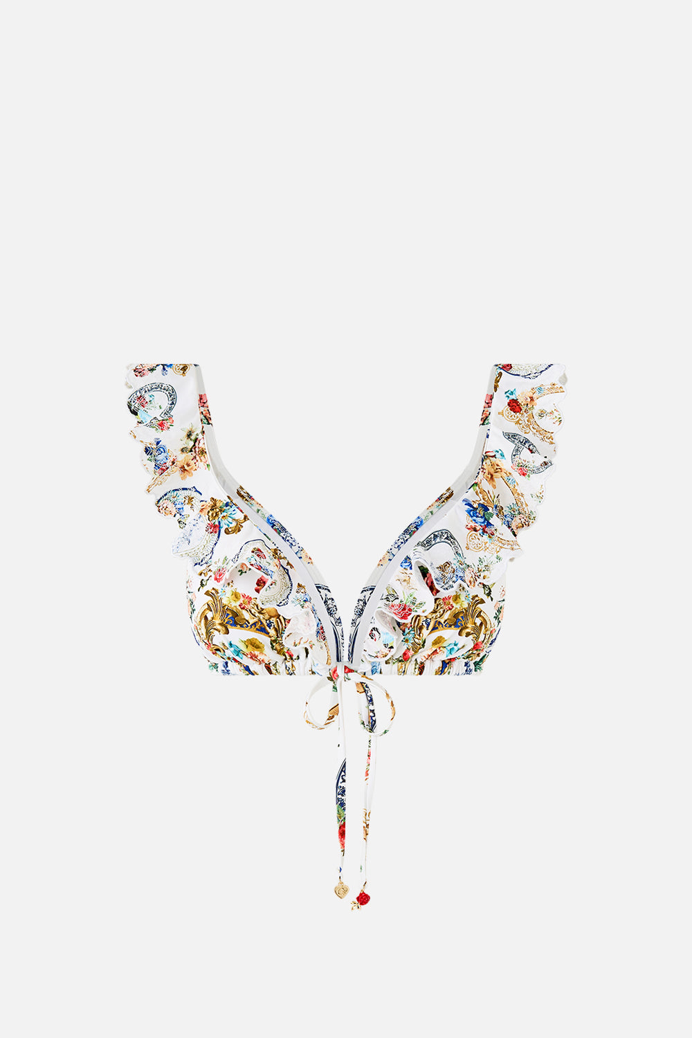 MNCAM131026140621294_3 CAMILLA Tie Front Tri Bikini Top With Frill Neck the Pottery Parlour - Image 3