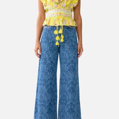 CAMILLA Tie Front Top With Ruffles Lady Limonada - Image 1