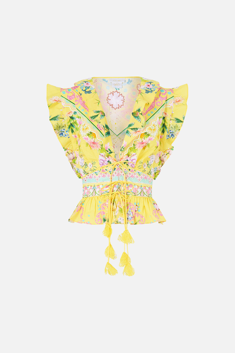 MNCAM131026140621296_3 CAMILLA Tie Front Top With Ruffles Lady Limonada - Image 3