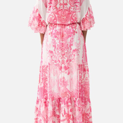 CAMILLA Tie Front Shirt With Sleeve Frill Livin LA Vida Rosa - Image 2