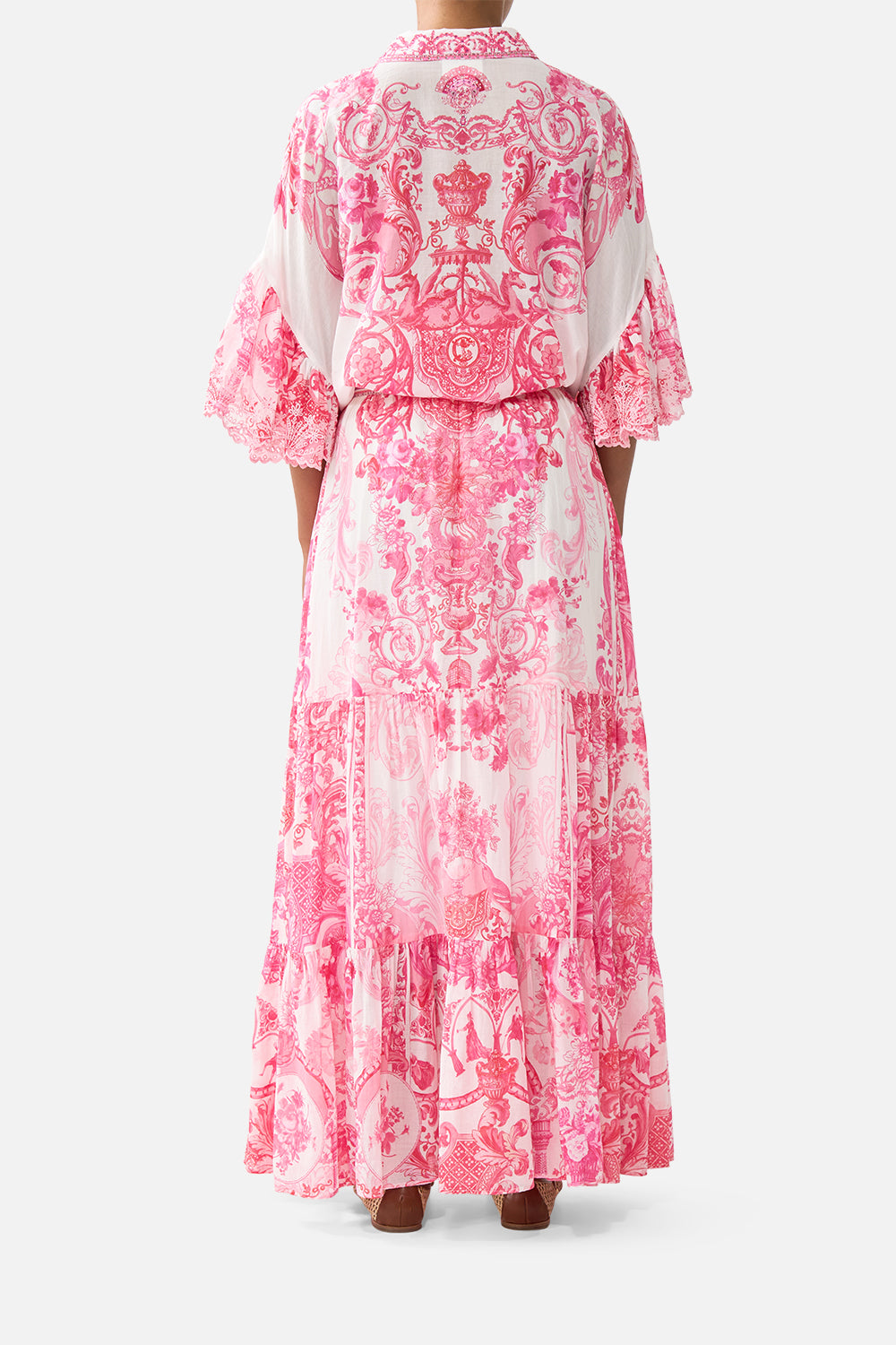 MNCAM131026140621301_2 CAMILLA Tie Front Shirt With Sleeve Frill Livin LA Vida Rosa - Image 2