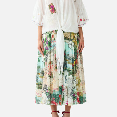 CAMILLA Tie Front Shirt With Sleeve Frill LA Belle Botanique - Image 1