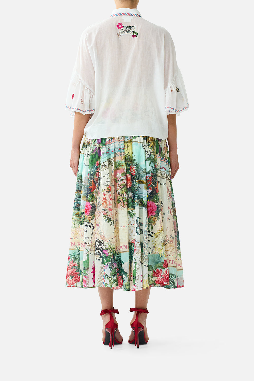 MNCAM131026140621302_2 CAMILLA Tie Front Shirt With Sleeve Frill LA Belle Botanique - Image 2