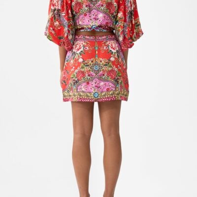 CAMILLA Tie Front Puff Sleeve Top Heirloom Empire - Image 2