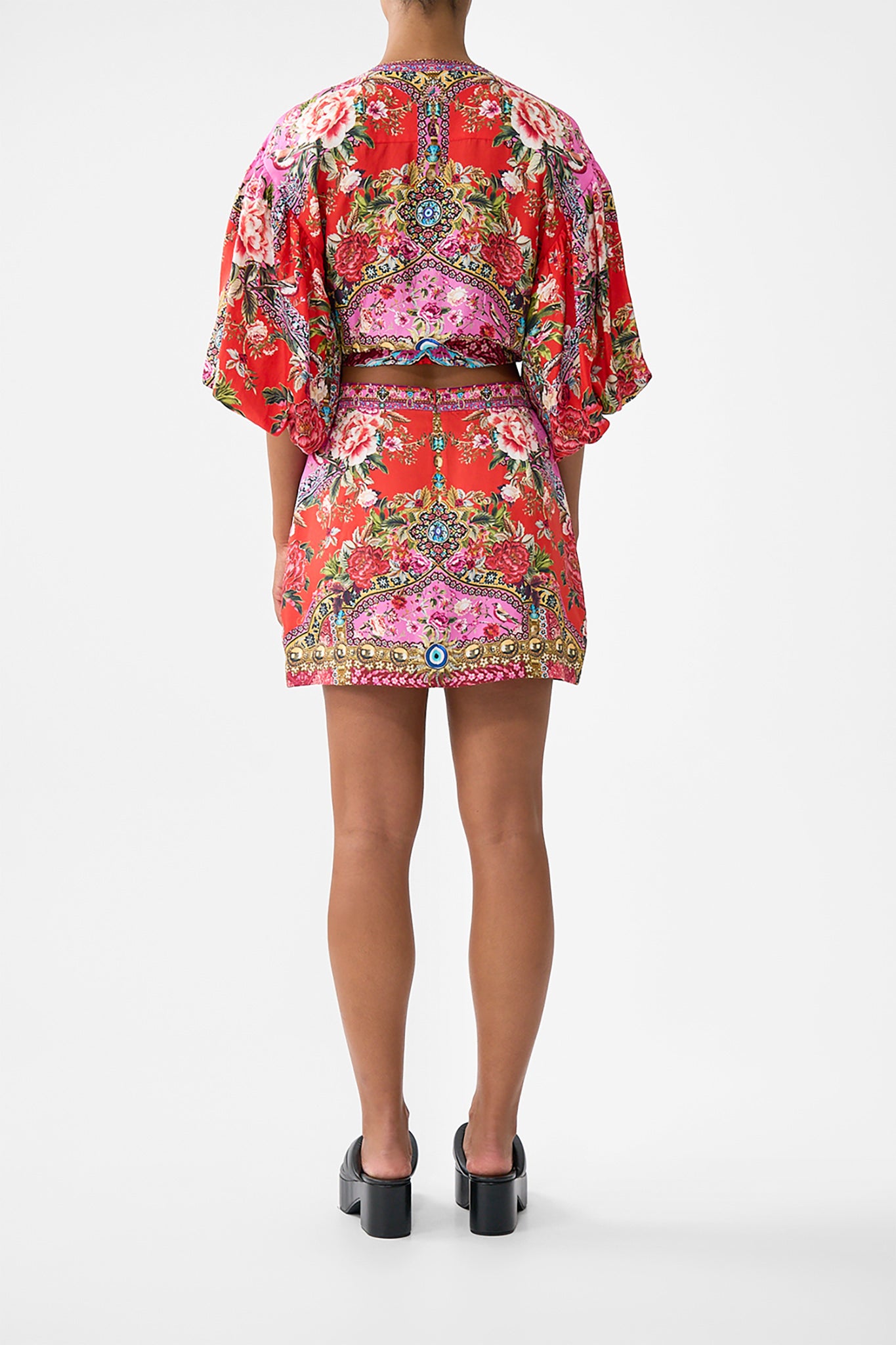 MNCAM131026140621305_2 CAMILLA Tie Front Puff Sleeve Top Heirloom Empire - Image 2