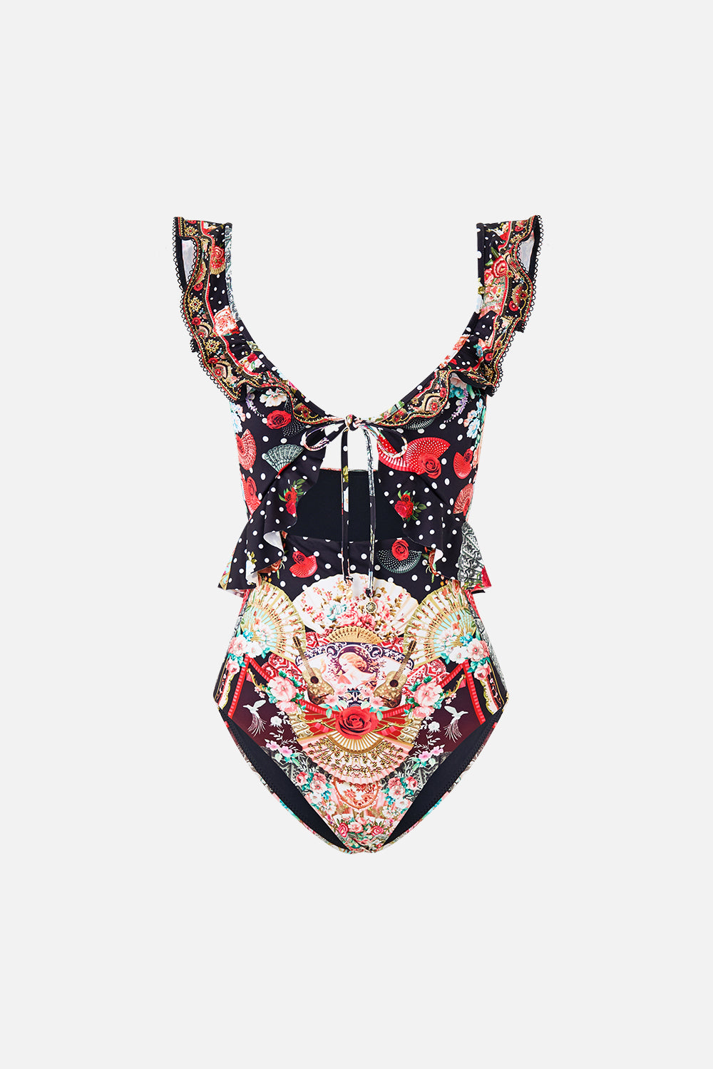 CAMILLA Tie Front One Piece With Frill Neck and Waist Daughters OF Duende - Image 3
