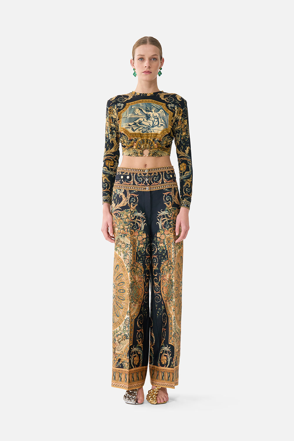 CAMILLA Tailored Pant With Waist Button Detail Museum Memoirs - Image 1