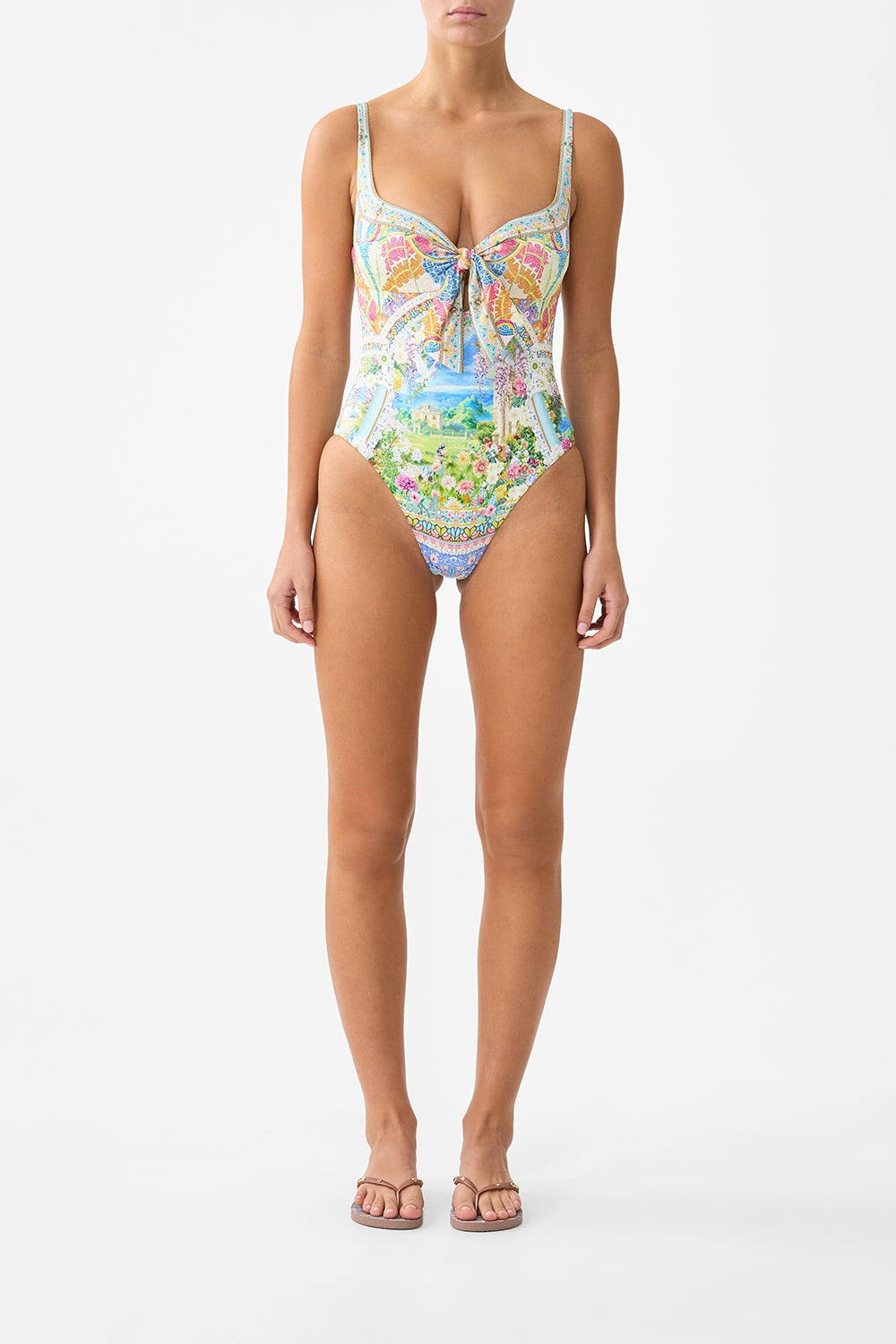 CAMILLA Sweetheart Neck One Piece With Tie Front Navàs Nouveau - Image 1