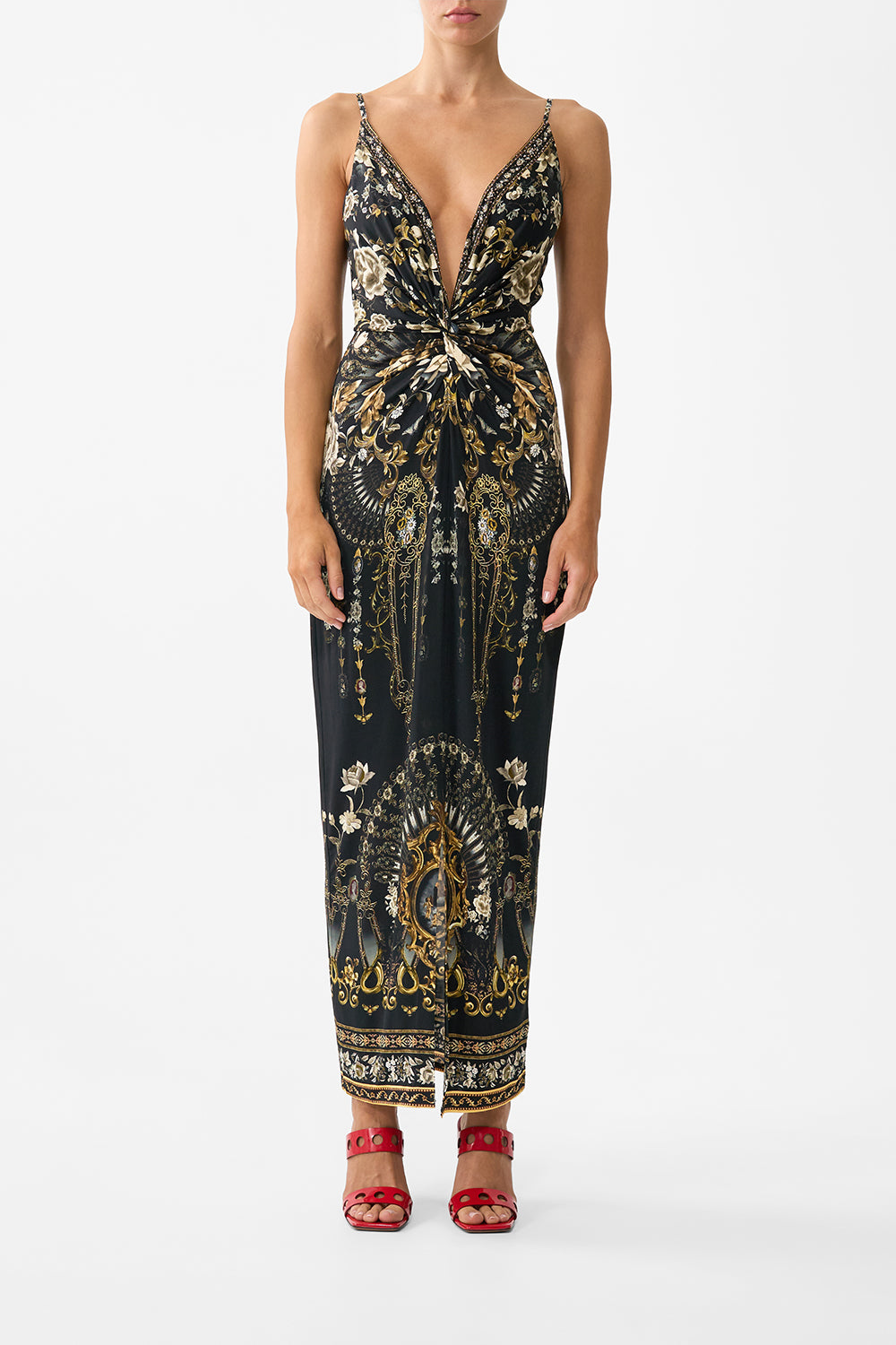 CAMILLA Strappy Dress With Twist Front Flamenco Folklore - Image 1
