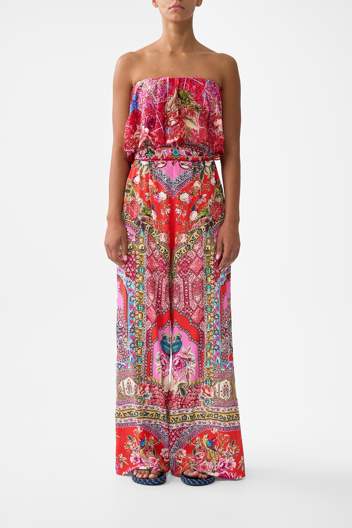 CAMILLA Strapless Jumpsuit With Frill Heirloom Empire - Image 1