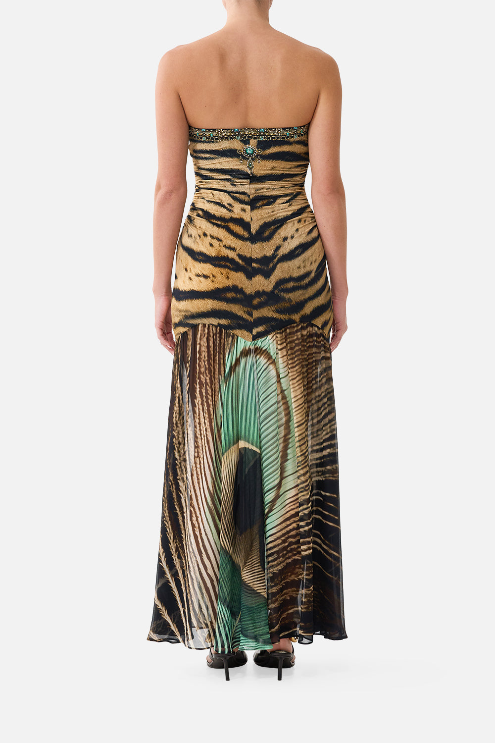 CAMILLA Strapless Jersey Dress With Silk Panel A Wink TO the Wild - Image 2