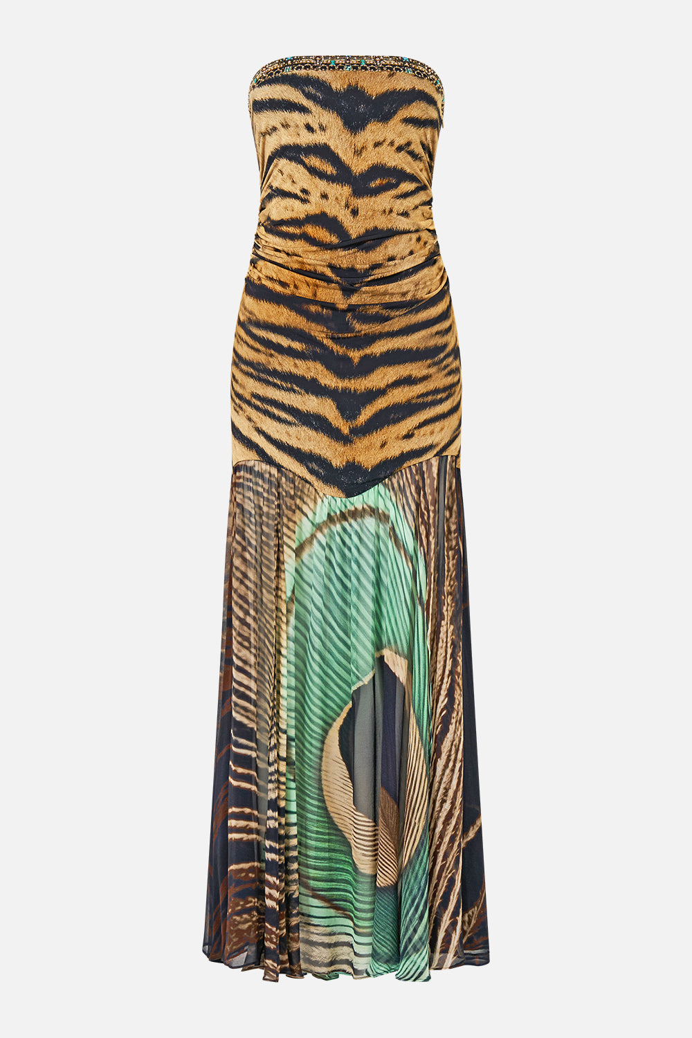 CAMILLA Strapless Jersey Dress With Silk Panel A Wink TO the Wild - Image 3