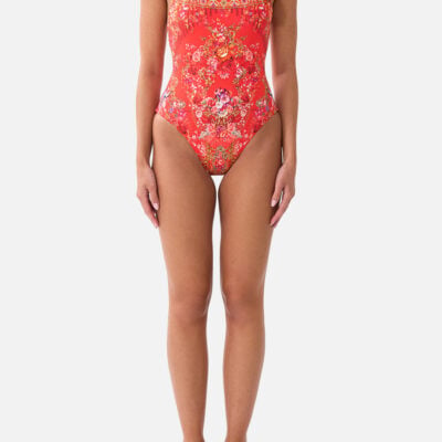 CAMILLA Straight Neck One Piece With Rosette Detail Olé Olé - Image 1