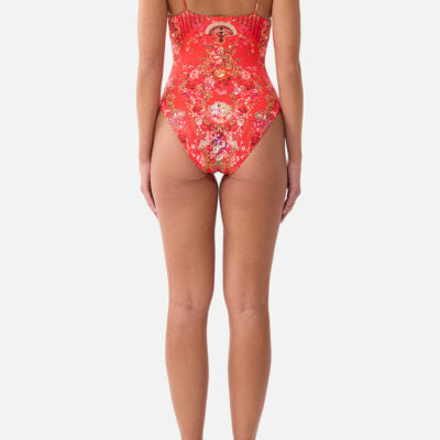 CAMILLA Straight Neck One Piece With Rosette Detail Olé Olé - Image 2