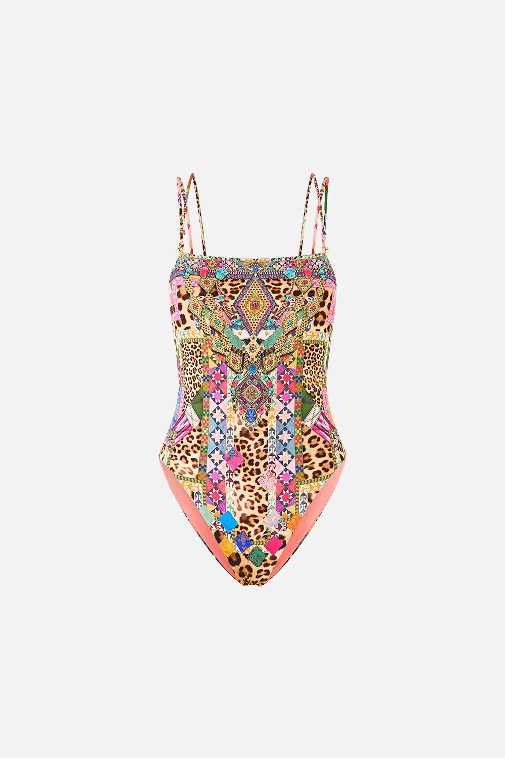 MNCAM131026140621375_3 CAMILLA Straight Neck Double Strap Button One Piece Embroidered Ever After - Image 3