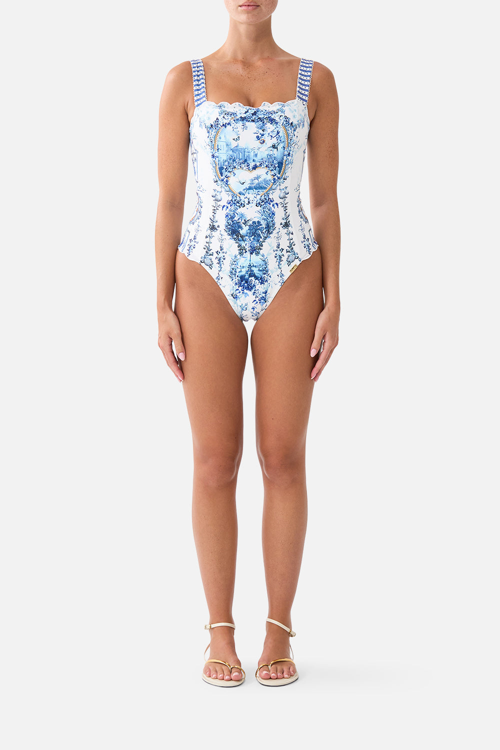 CAMILLA Square Neck Wide Strap One Piece the Porcelain Parlour - Image 1