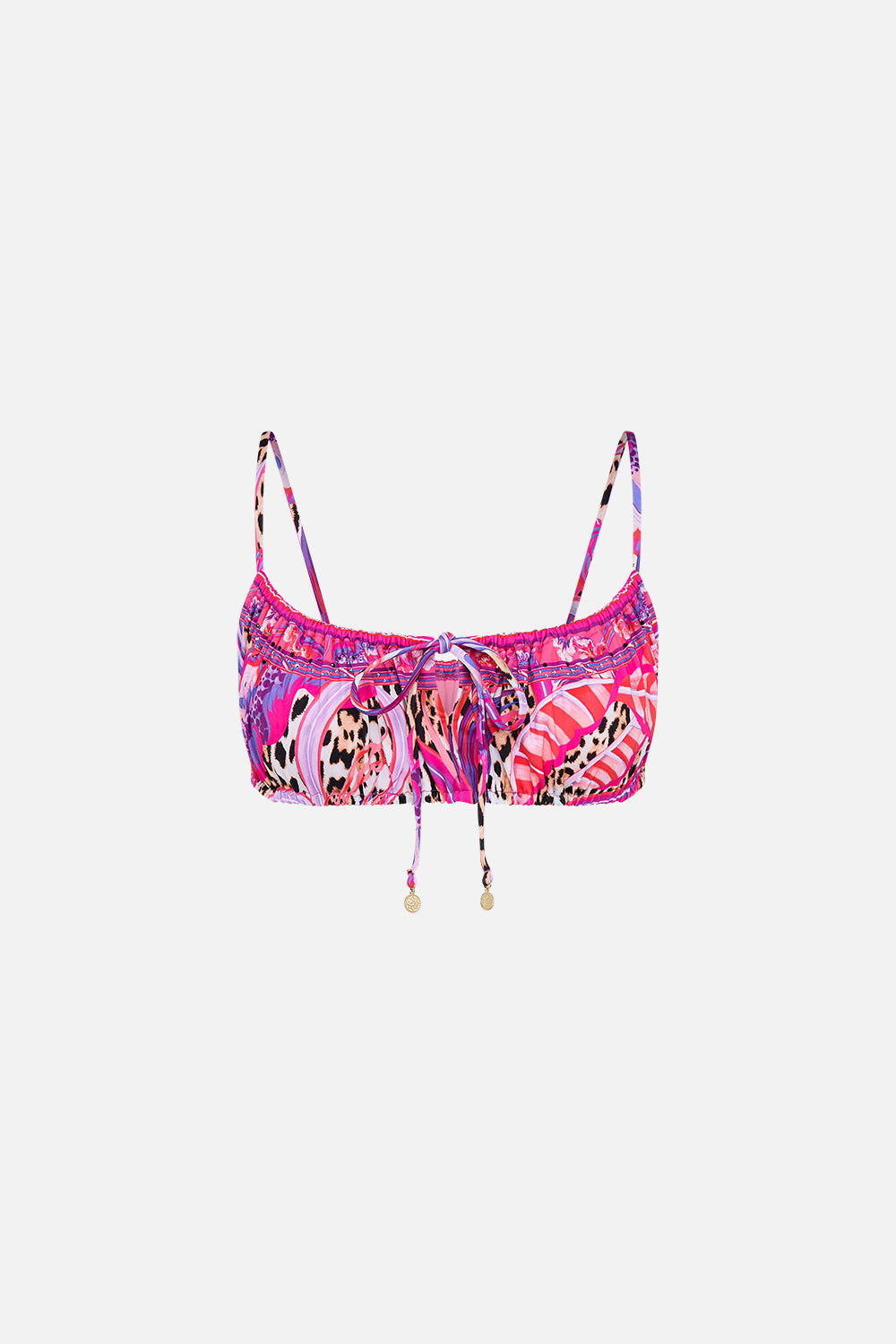 MNCAM131026140621401_3 CAMILLA Square Neck Gathered Crop Top Viola Vintage - Image 3