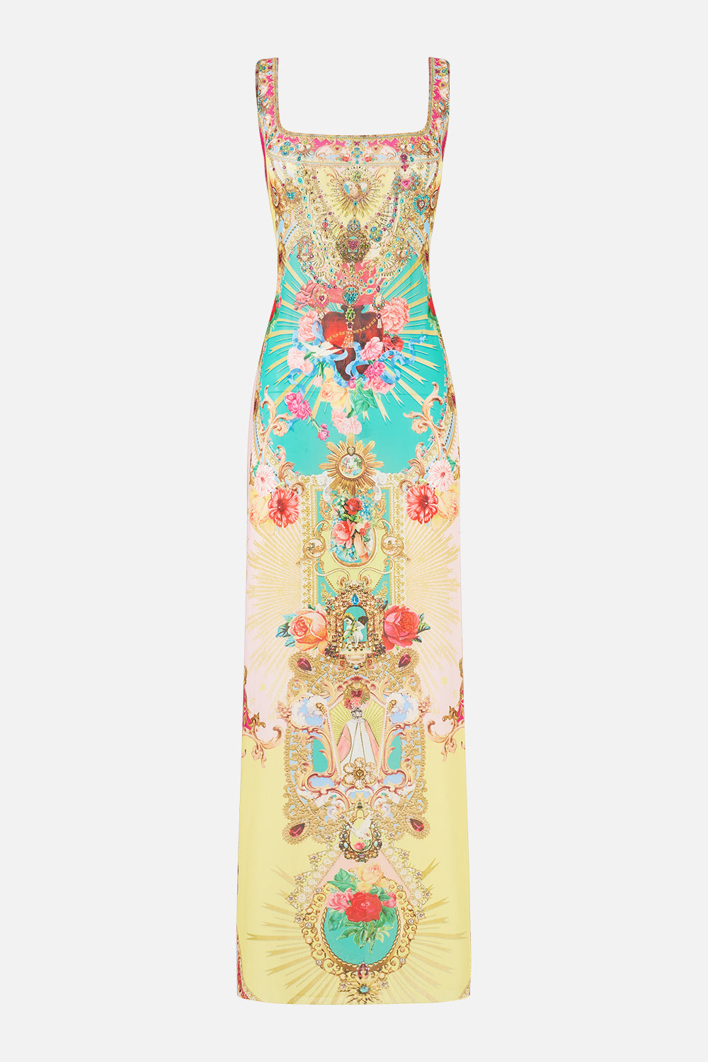 MNCAM131026140621402_3 CAMILLA Square Neck Beach Maxi Dress With Low Back Painted Prayers - Image 3