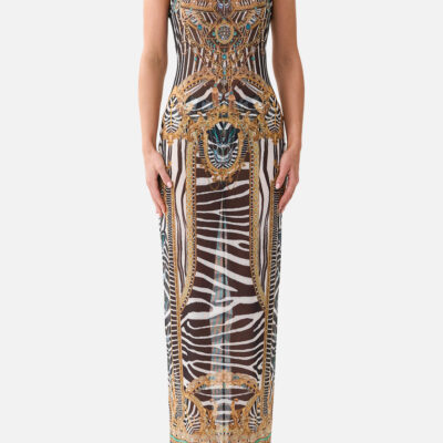 CAMILLA Square Neck Beach Maxi Dress W Low Back Zig Zag Zoo - Image 1