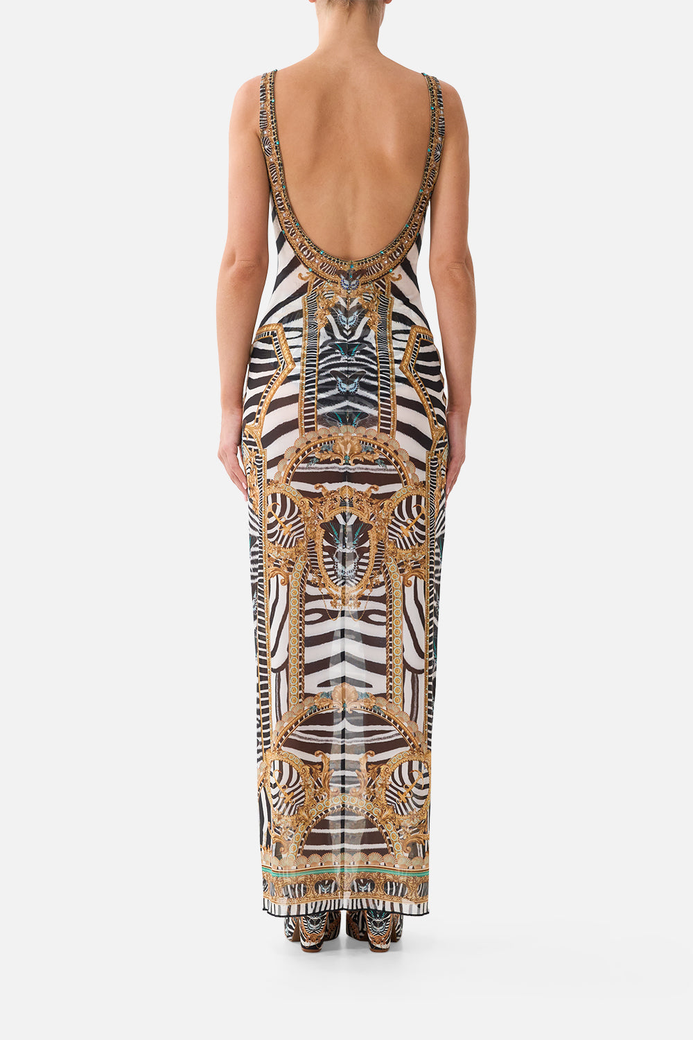 CAMILLA Square Neck Beach Maxi Dress W Low Back Zig Zag Zoo - Image 2