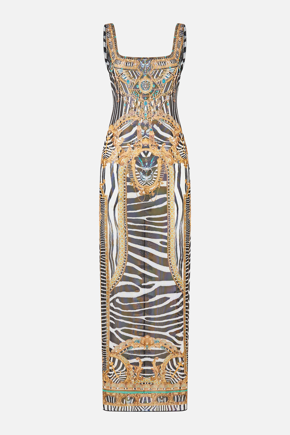 CAMILLA Square Neck Beach Maxi Dress W Low Back Zig Zag Zoo - Image 3
