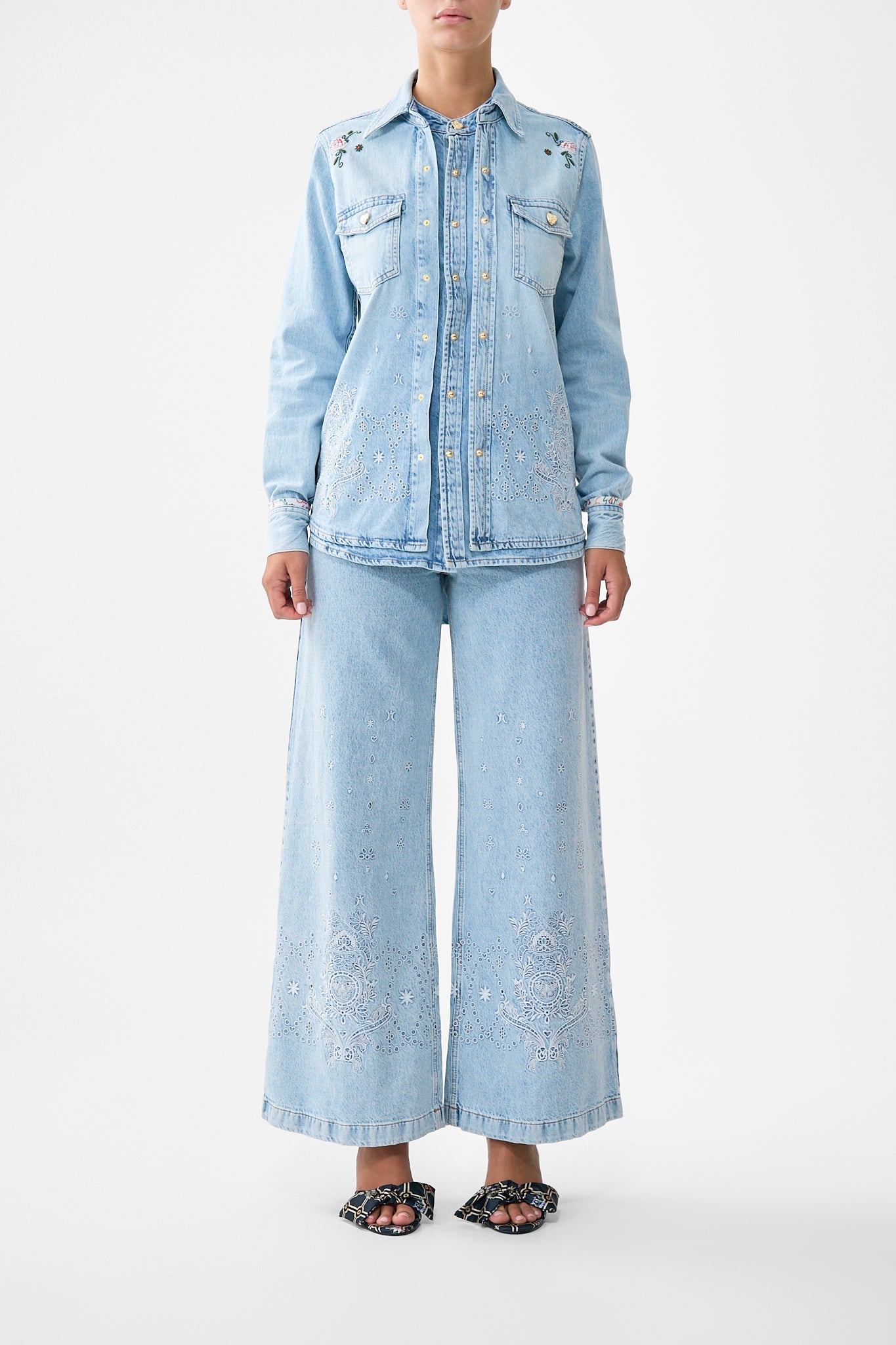 CAMILLA Sophy Kitsch Stitch Relaxed Shirt Denim - Image 1