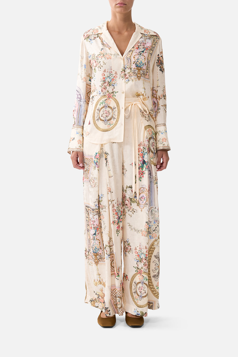 CAMILLA Soft Wide Leg Pant With Tie Detail Twilight - Image 1