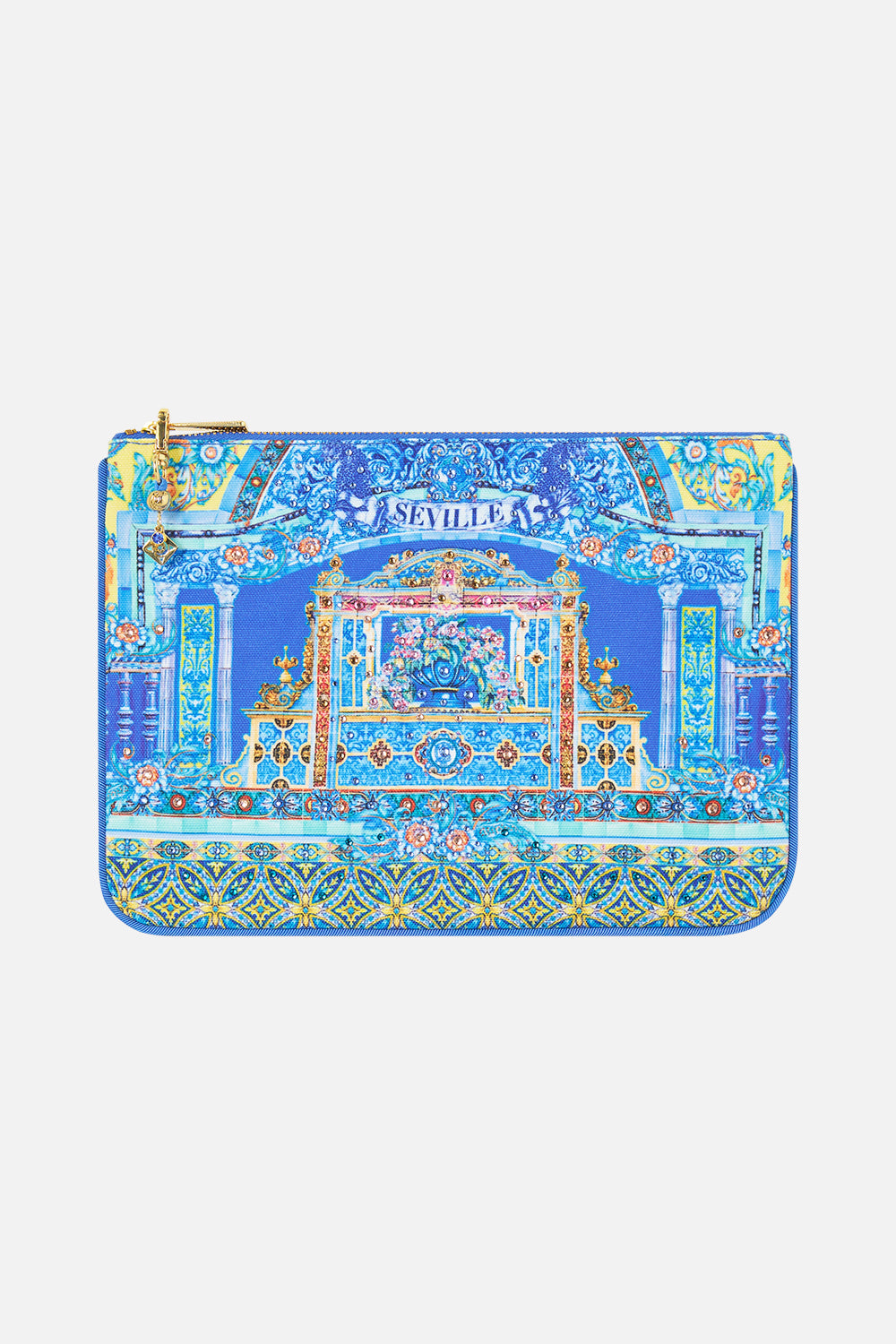 CAMILLA Small Canvas Clutch Beneath the Andalusian Sun - Image 1