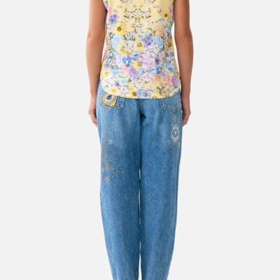 CAMILLA Slim Fit Round Neck T-shirt Darling Buds - Image 2
