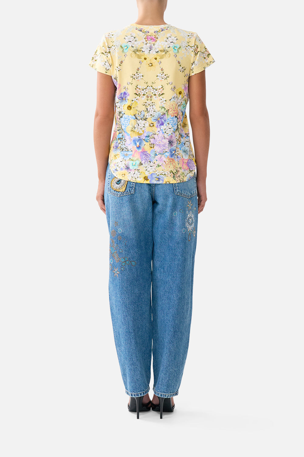 MNCAM131026140621474_2 CAMILLA Slim Fit Round Neck T-shirt Darling Buds - Image 2