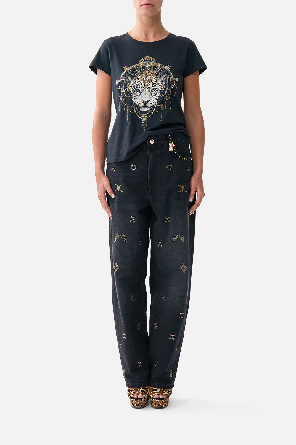 CAMILLA Slim Fit Round Neck T-shirt - Image 1
