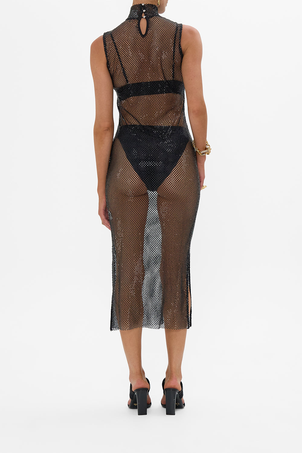 CAMILLA Sleeveless Turtle Neck Crystal Mesh Dress Mark OF Medusa - Image 2