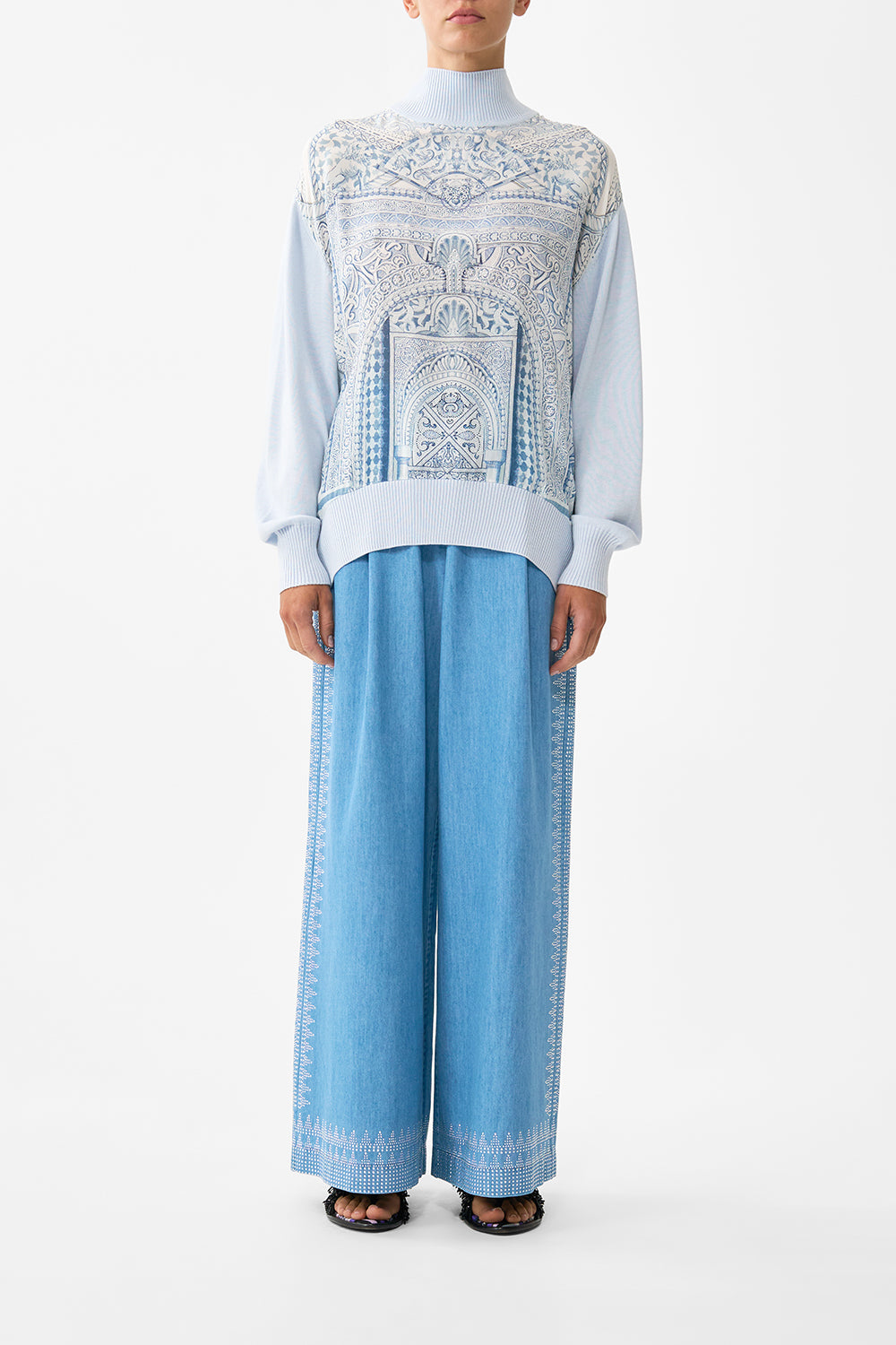 CAMILLA Silk Front Turtle Neck Knit the Hum OF the Alhambra - Image 1