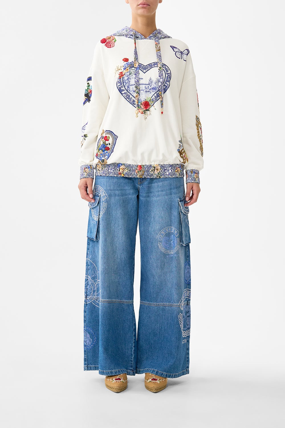 CAMILLA Silk Band Oversized Hoodie With Pockets the Pottery Parlour - Image 1