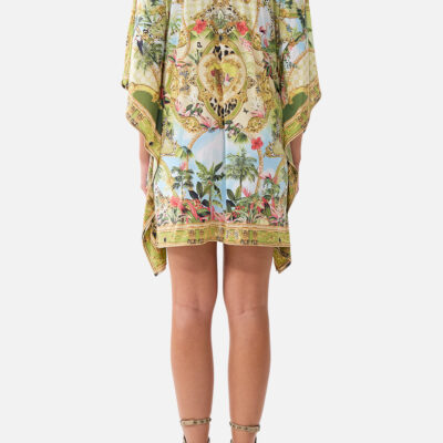 CAMILLA Short V Neck Kaftan W Ring Front Trim Wanderlust Empire - Image 2