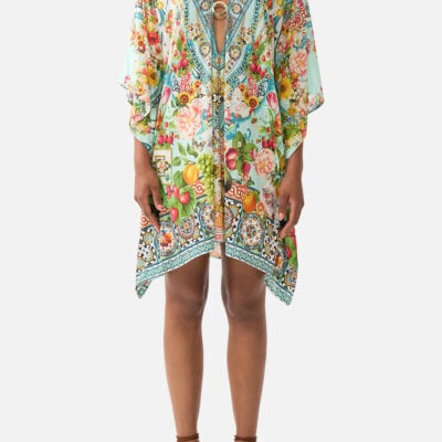 CAMILLA Short V Neck Kaftan W Ring Front Trim Magic OF the Mercado - Image 1