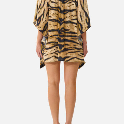 CAMILLA Short V Neck Kaftan W Ring Front Trim A Wink TO the Wild - Image 2