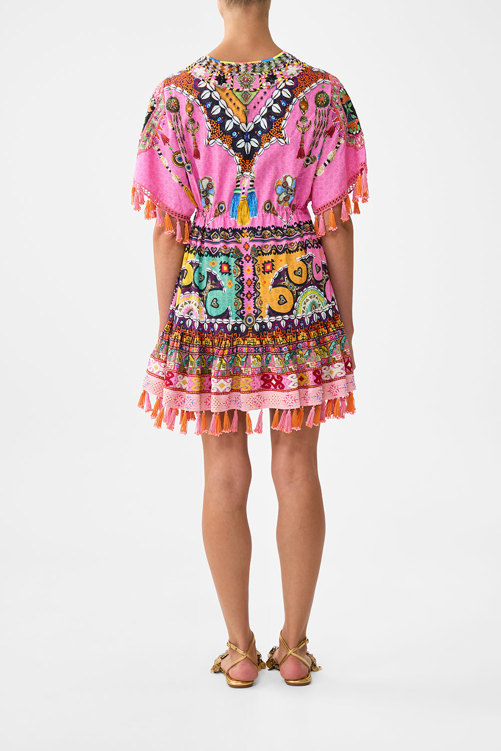 MNCAM131026140621522_2 CAMILLA Short V Neck Embroidered Dress Patchwork Panorama - Image 2