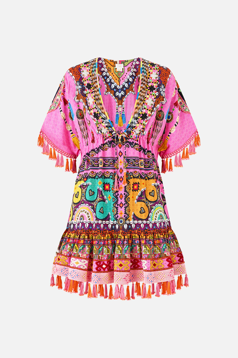 MNCAM131026140621522_3 CAMILLA Short V Neck Embroidered Dress Patchwork Panorama - Image 3