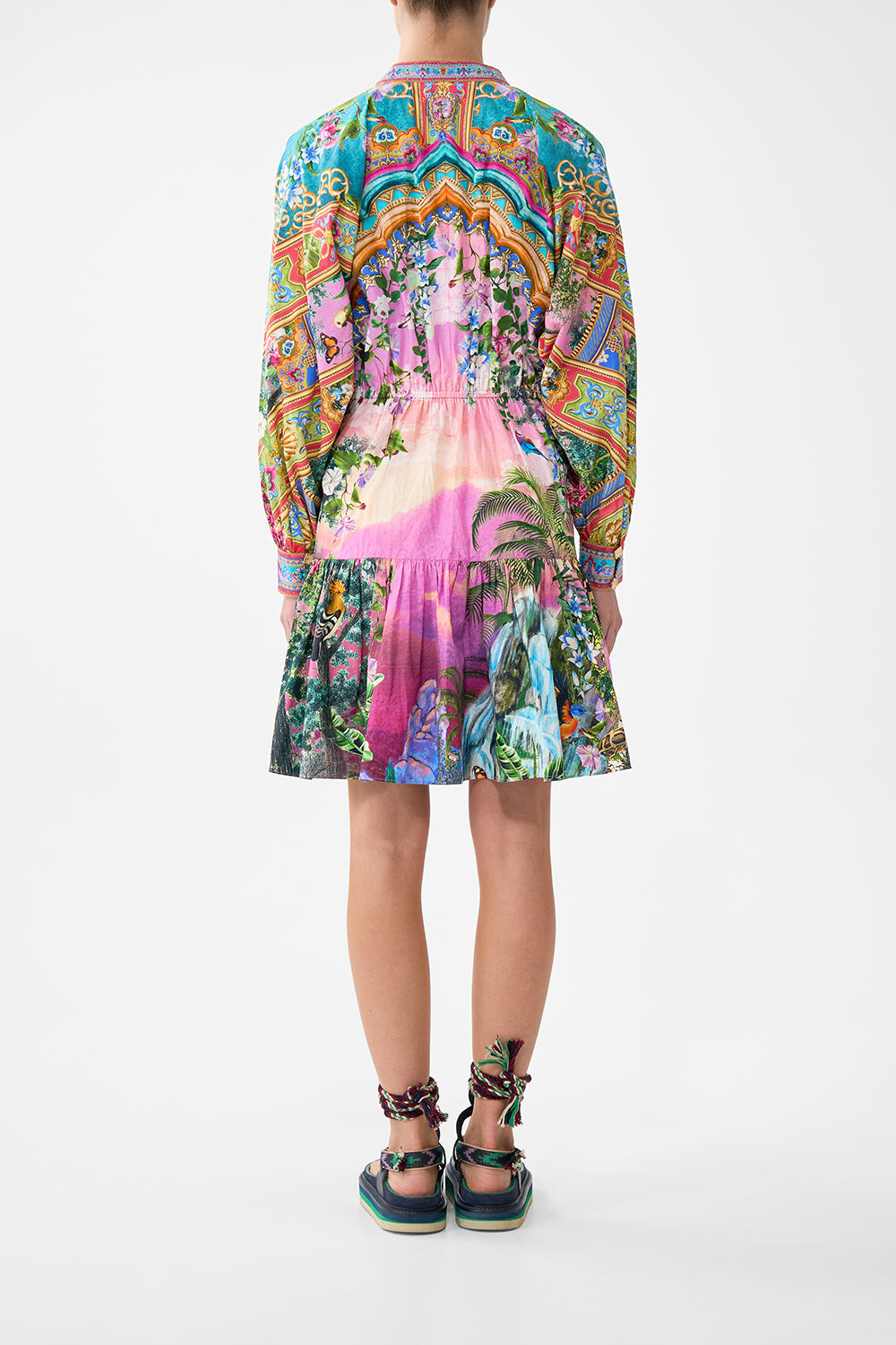 MNCAM131026140621523_2 CAMILLA Short Tiered Shirtdress With Wide Waist Tie Turkish Delight - Image 2