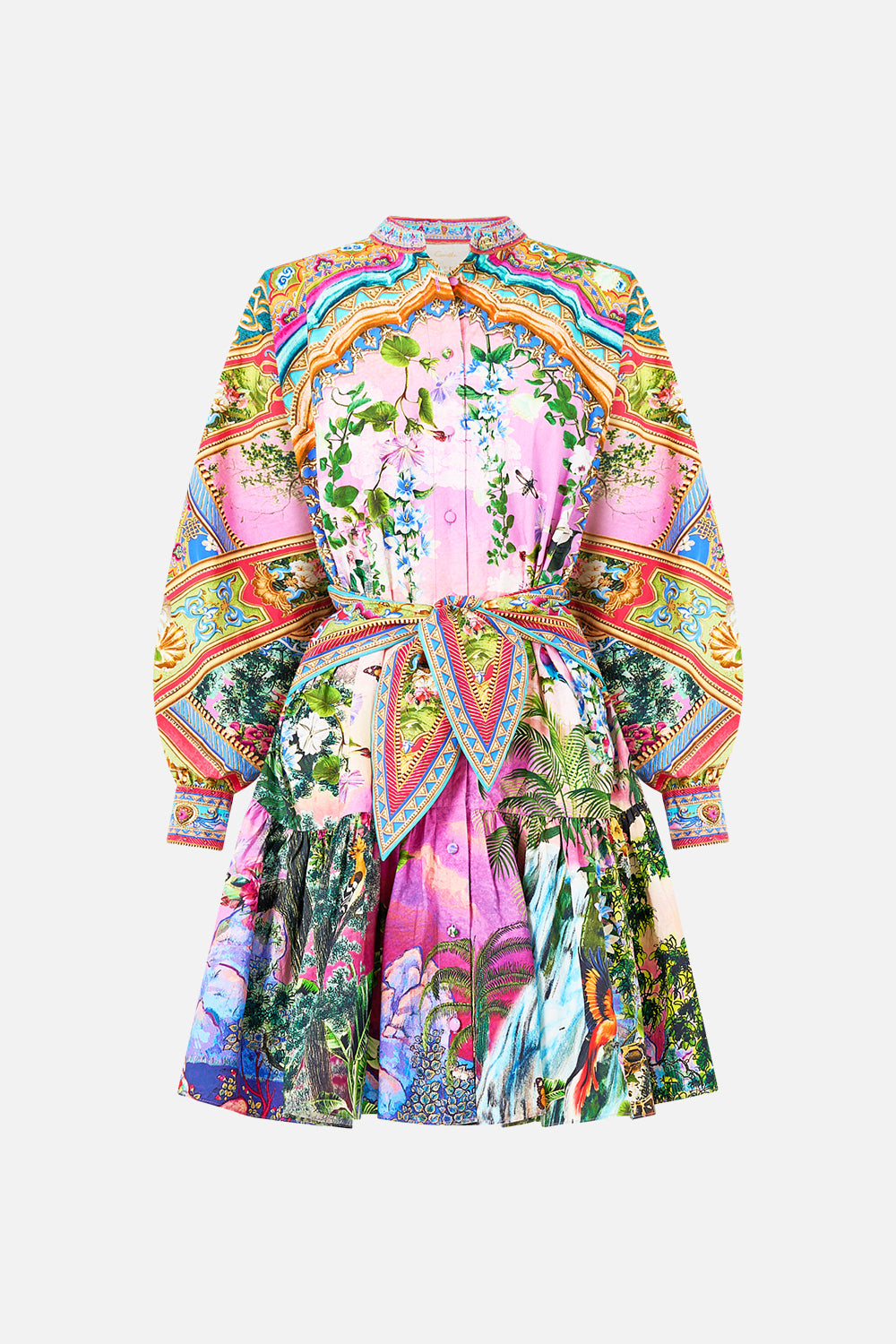 MNCAM131026140621523_3 CAMILLA Short Tiered Shirtdress With Wide Waist Tie Turkish Delight - Image 3