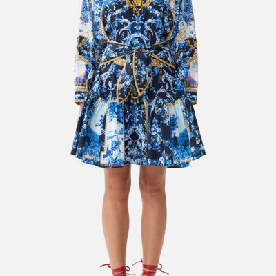 CAMILLA Short Tiered Shirtdress With Wide Waist Tie Sweet Sacré Bleu - Image 1