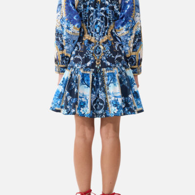 CAMILLA Short Tiered Shirtdress With Wide Waist Tie Sweet Sacré Bleu - Image 2