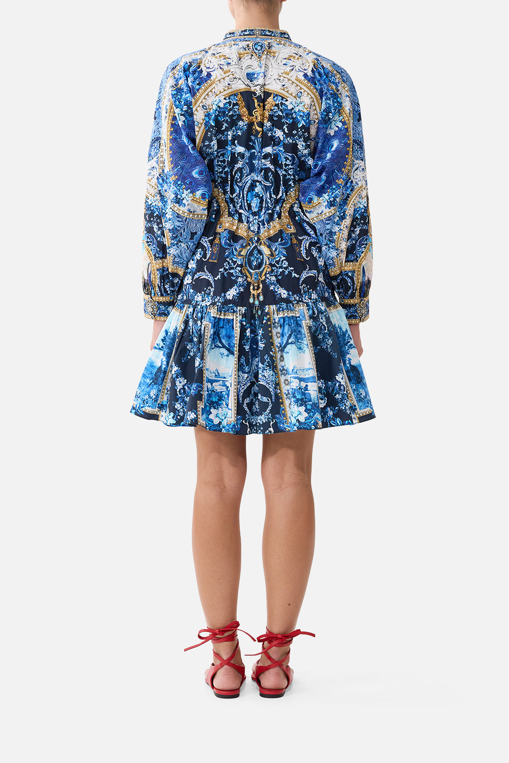 CAMILLA Short Tiered Shirtdress With Wide Waist Tie Sweet Sacré Bleu - Image 2