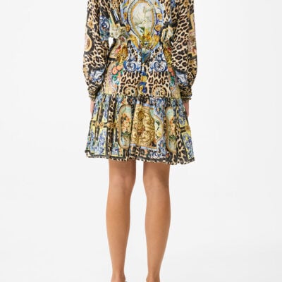 CAMILLA Short Tiered Shirtdress With Wide Waist Tie Sevillian Style - Image 2