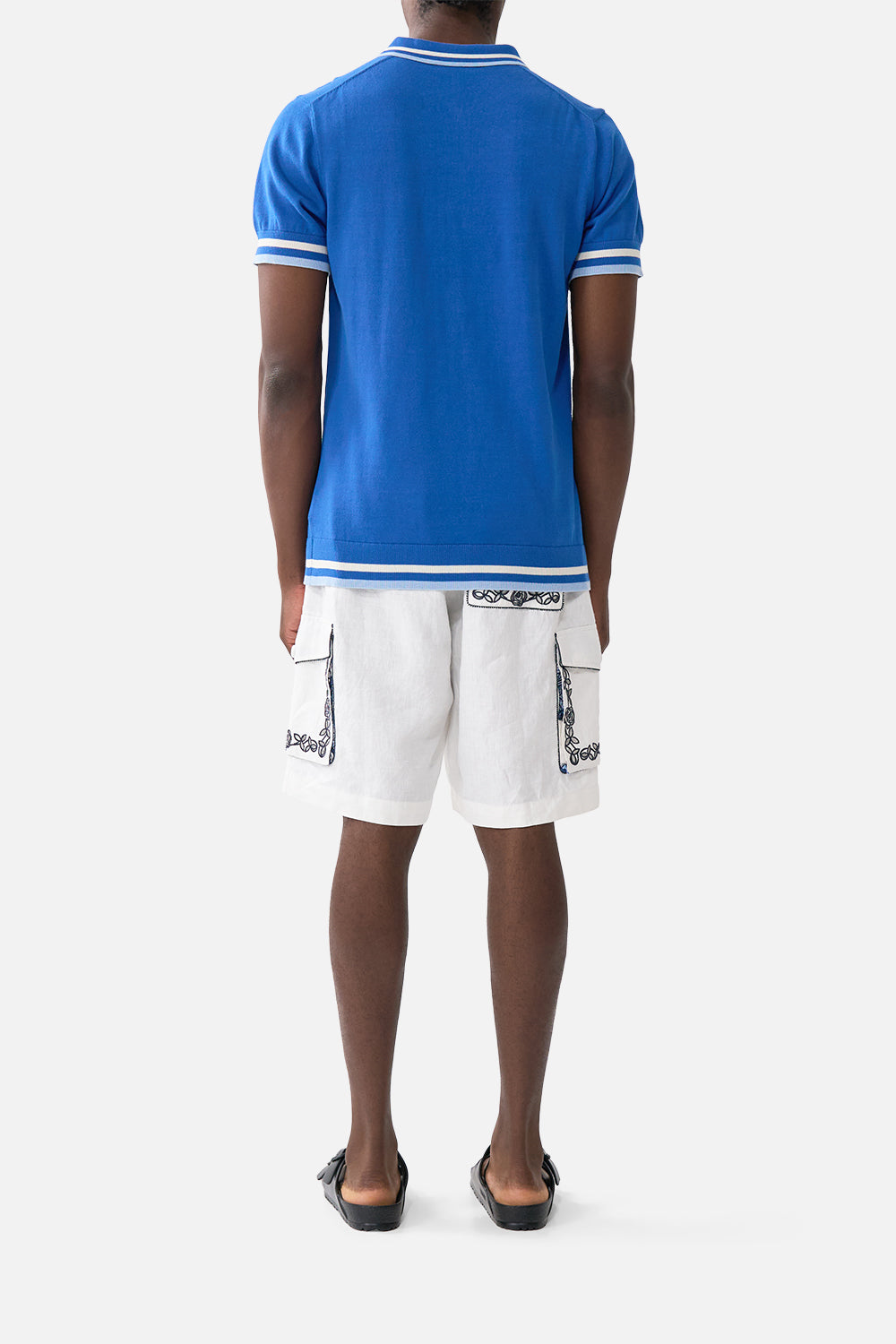MNCAM131026140621526_2 CAMILLA Short Sleeve Quarter Zip Knit Polo Shirt DE Nada Granada - Image 2