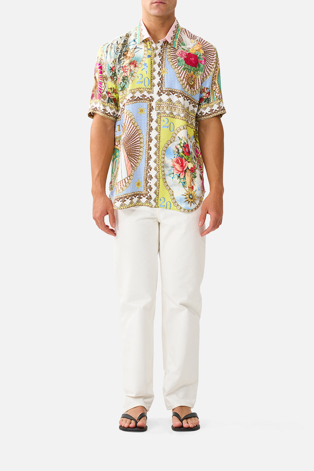 CAMILLA Short Sleeve Oversized Shirt Painted Prayers - Image 1