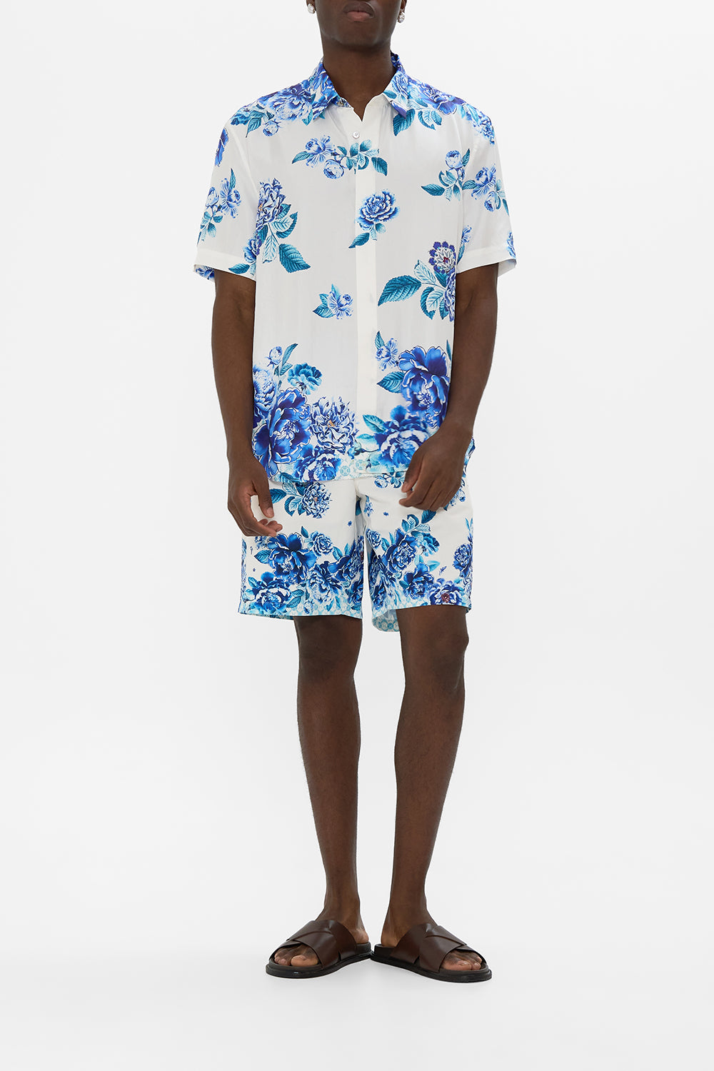 CAMILLA Short Sleeve Oversized Shirt A Ceramic Garden - Image 1