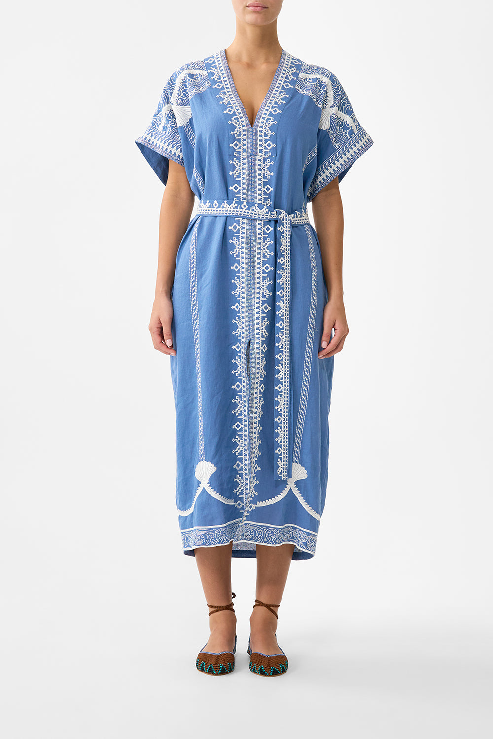 CAMILLA Short Sleeve Kaftan With Tie Waist DE Nada Granada - Image 1