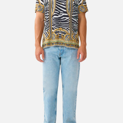 CAMILLA Short Sleeve Camp Collared Shirt Zig Zag Zoo - Image 1